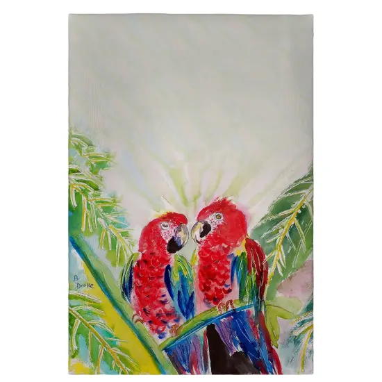 Betsy Drake Two Parrots Guest Towel {1}