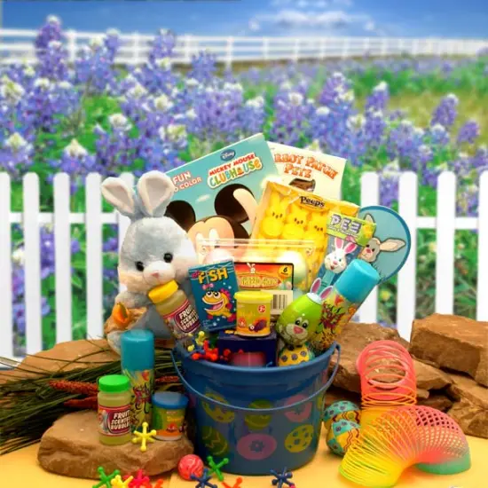 GBDS Easter Gift Basket - Little Bunny Blue Easter Fun Pail {1}