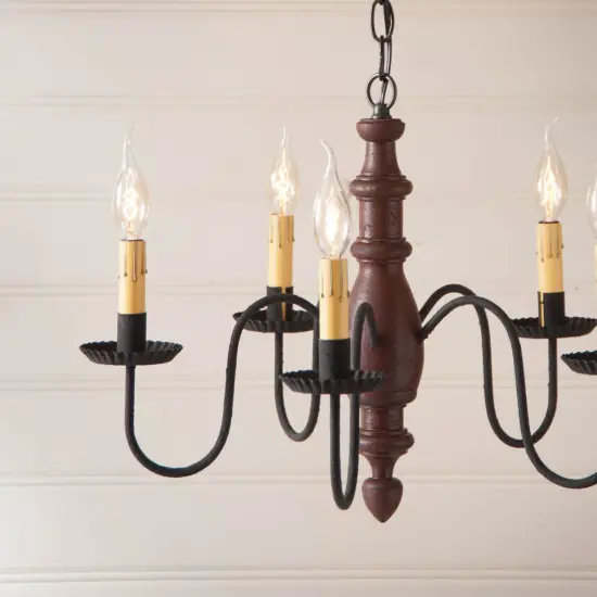 Country Inn Chandelier in Plantation Red {4}
