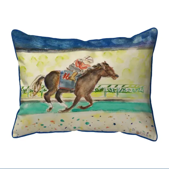 Betsy Drake Derby Winner Horse Extra Large 20 X 24 Indoor / Outdoor Pillow {1}