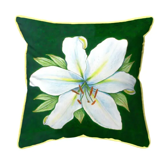 Betsy Drake Casablanca Lily Flower Extra Large 22 X 22 Indoor / Outdoor Pillow {1}