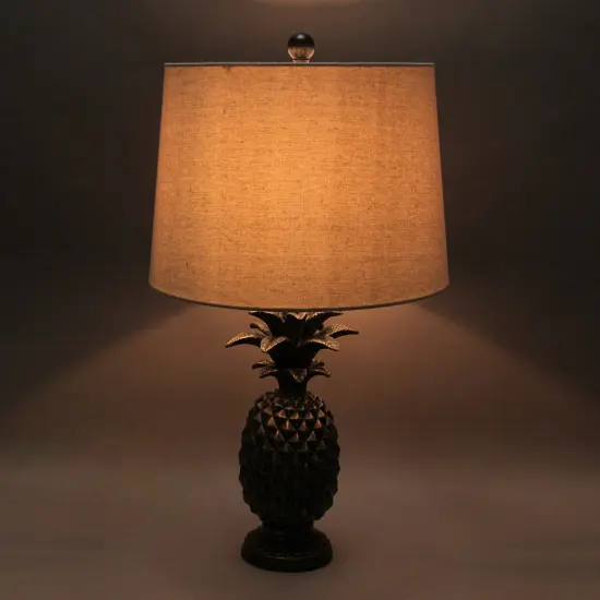 25 In Resin Pineapple Table Lamp Decorative Nightstand Light Tropical Home Decor {4}