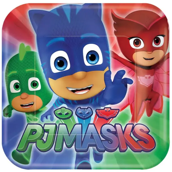 PJ Masks 7" Square Plates, 8ct {1}