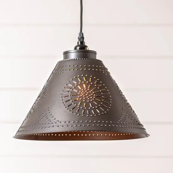 Barrington Swag Pendant Light in Kettle Black - 10" High - Irvin's Tinware {3}