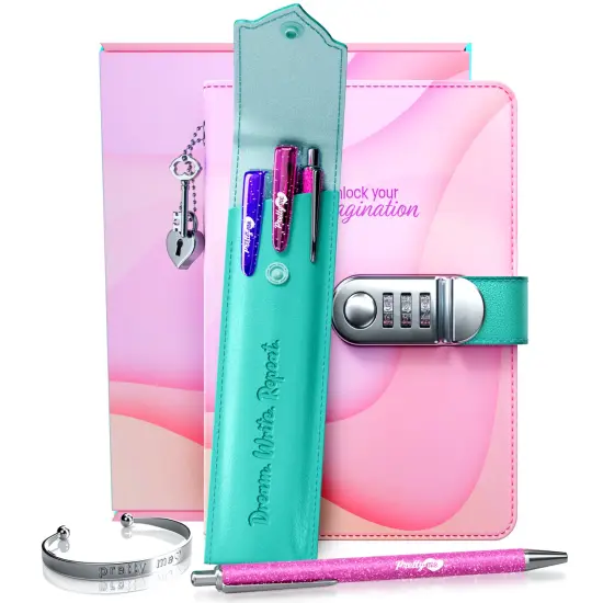 Secret Diary Set with Lock for Girls - Kids Locking Journal for Teens, Tweens - Birthday Gift Ideas for Girl Ages 8-12+ - Best Locked Journals Notebooks {1}