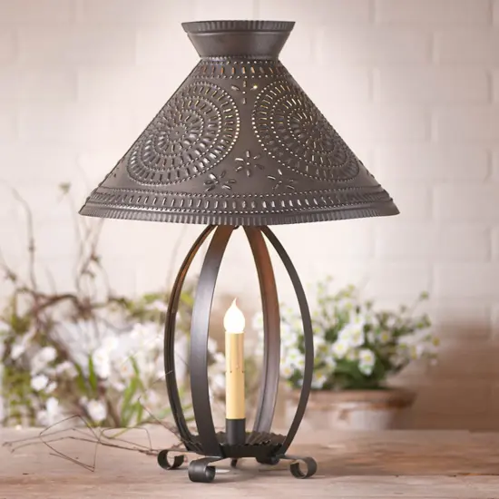 Betsy Ross Lamp with Chisel Shade in Kettle Black {3}