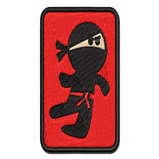 Cute Fighting Ninja Multi-Color Embroidered Iron-On or Hook & Loop Patch Applique {1}