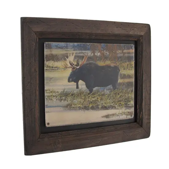 Big Sky Carvers North American Moose Wood Frame Wall Art {1}