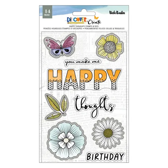 Vicki Boutin Discover + Create Stamp And Die Set-Happy Thoughts {1}