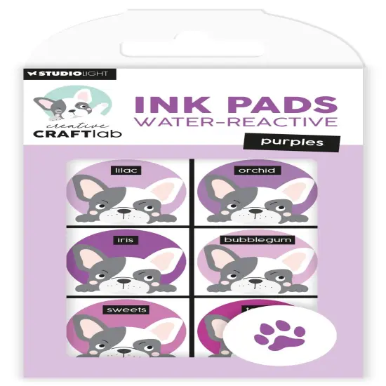 Studio Light Water-Reactive Ink Pads 6/Pkg-Nr. 20, Purples {1}