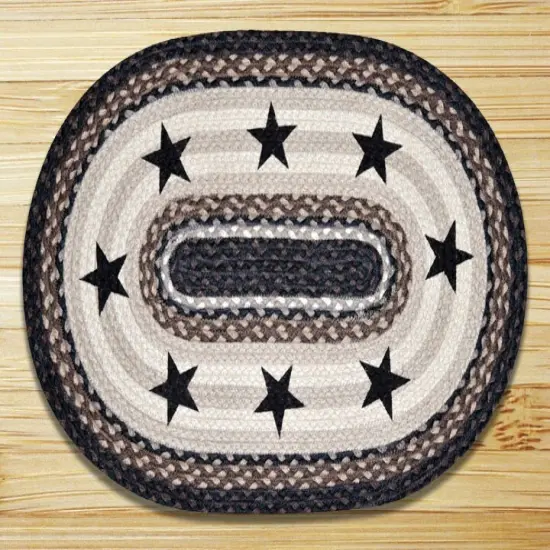 Earth Rugs OP-313 Black Stars Oval Patch 3 Feet x 5 Feet {1}