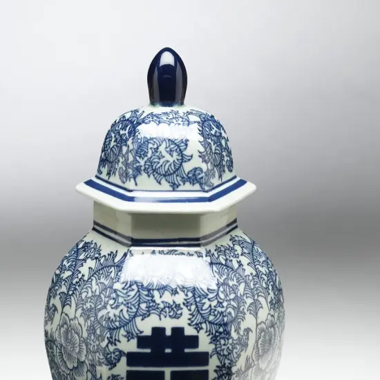 AA Importing 59741 Antiqued Pale Green And Blue Ginger Jar With Lid {4}