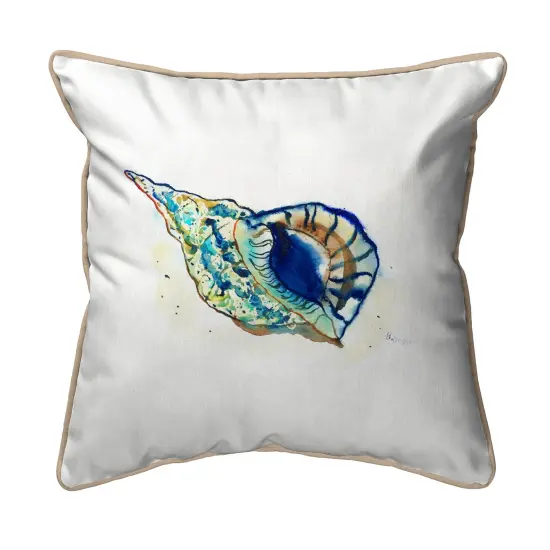 Betsy Drake Betsy's Conch Shell Extra Large 22 X 22 Indoor/Outdoor White Pillow {1}