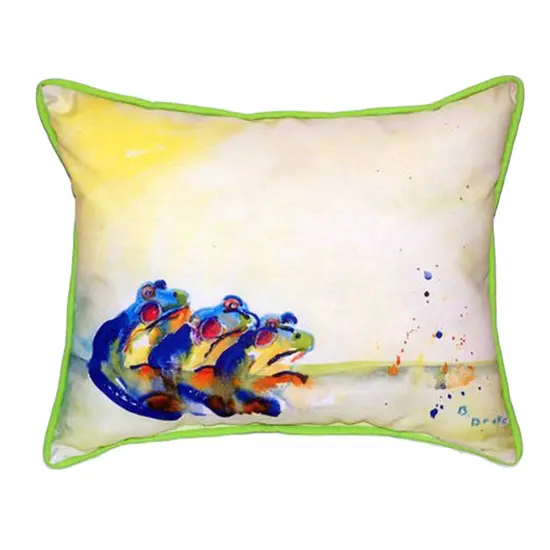 Betsy Drake Three Frogs Extra Large 20 X 24 Indoor / Outdoor Pillow {1}