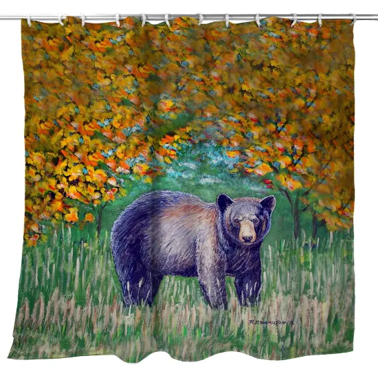 Betsy Drake Black Bear Shower Curtain {1}