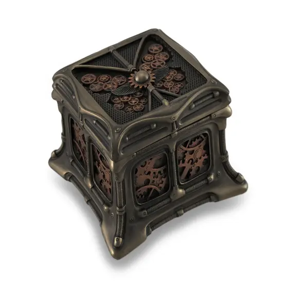 Steampunk Butterfly Bronze Finish Trinket Box Stash Box {1}