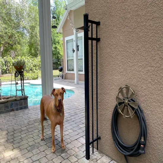 Cast Iron Farmhouse Windmill Wall Mounted Garden Hose Holder Bronze Finish {3}