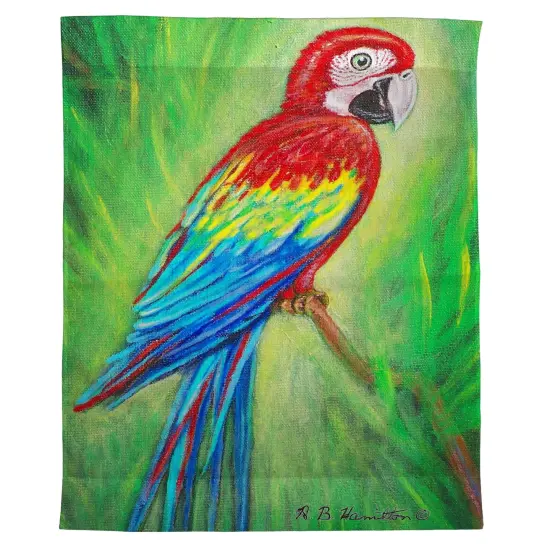 Betsy Drake Red Macaw Outdoor Wall Hanging 24x30 {1}