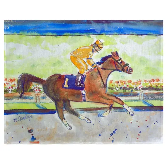 Betsy Drake Racing Horse GoldPlace Mat Set of 4 {1}