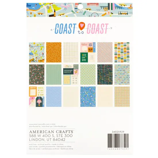American Crafts Single-Sided Paper Pad 6"X8" 36/Pkg-Gold Foil, Coast-to-Coast {2}