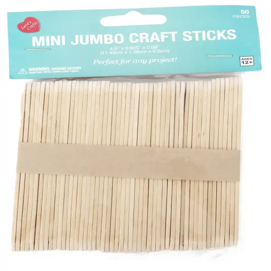 CousinDIY Mini Jumbo Craft Sticks 50/Pkg-Natural 4.5" {1}