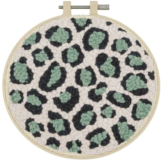 Fabric Editions Punch Needle Kit 6" Round-Leopard Print {3}