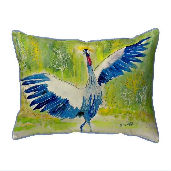 Betsy Drake Dancing Crane Bird Extra Large 20 X 24 Indoor / Outdoor Pillow {1}