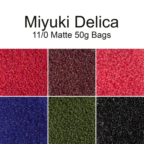 Miyuki Delica 50g Matte Glass Beads, 11/0 Red Opaque (DB0362) {4}
