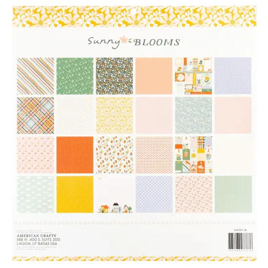 Pebbles Double-Sided Paper Pad 12"X12" 24/Pkg-Gold Foil, Sunny Bloom {2}