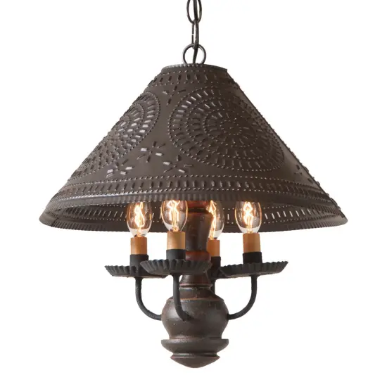 Wooden Homespun Shade Light Pendant in Espresso with Salem Brick {1}