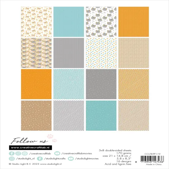 Studio Light Friendz Paper Pad 24/Pkg-Nr. 119, Pawerful {2}