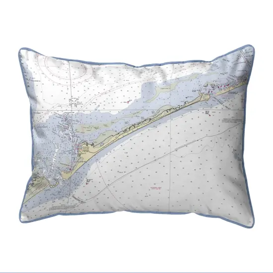 Ocracoke Inlet, NC Nautical Map Pillow 20x24 &ndash; Extra Large Zippered {1}