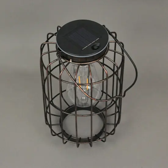 Metal Hanging Bird Cage LED Solar Light Indoor Outdoor Accent Patio Decor {8}