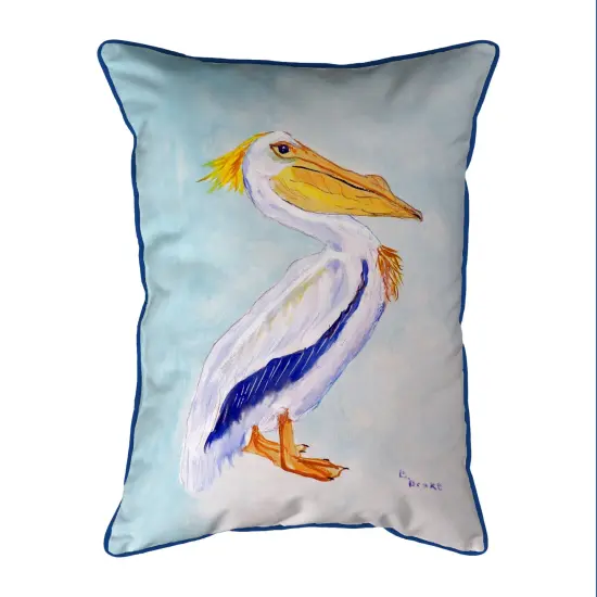 Betsy Drake King Pelican Extra Large 24 X 20 Indoor / Outdoor White Pillow {1}