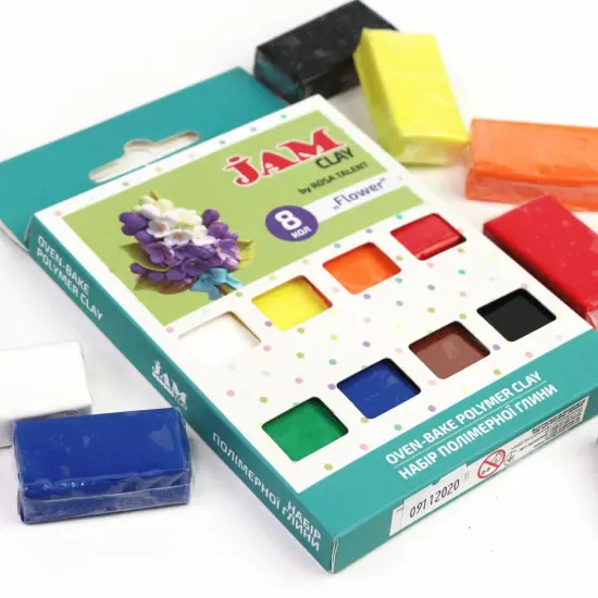 Rosa Talent Flowers - Polymer Clay Set. 8*0.04 lb. Jam Clay. {3}