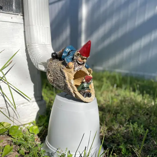 Resin Garden Gnome Downspout Cover Decorative Gutter Drain Spout Splash Decor {6}