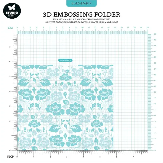 Studio Light Essentials Embossing Folder-Nr. 17, Flower Pattern {3}