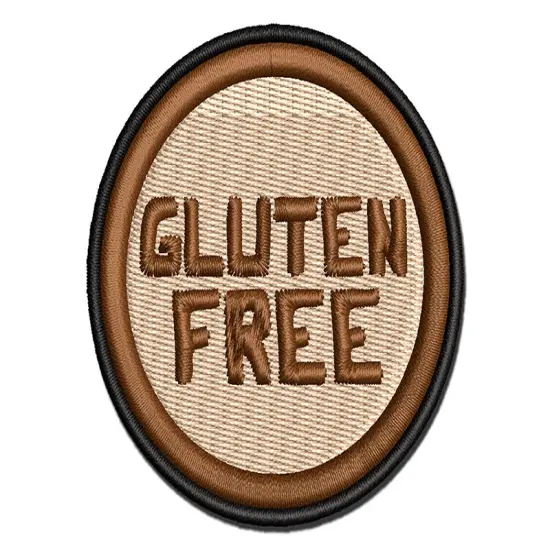 Gluten Free Multi-Color Embroidered Iron-On or Hook & Loop Patch Applique {1}