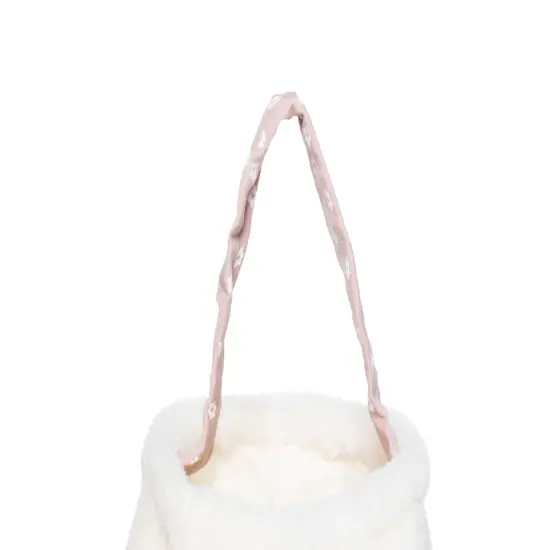 9" x 11" Spring Bunny Rabbit Cottontail Pink Girl Easter Egg Basket w/ Handle {3}