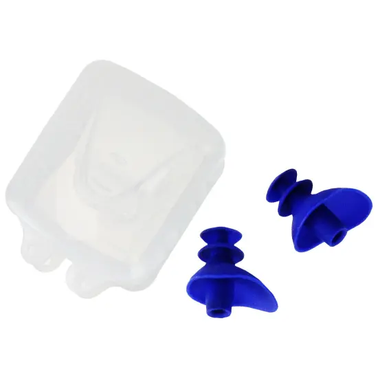 Pool Central Blue Molded Silicon Ear Plugs Swimming Pool Accessories with Case {1}