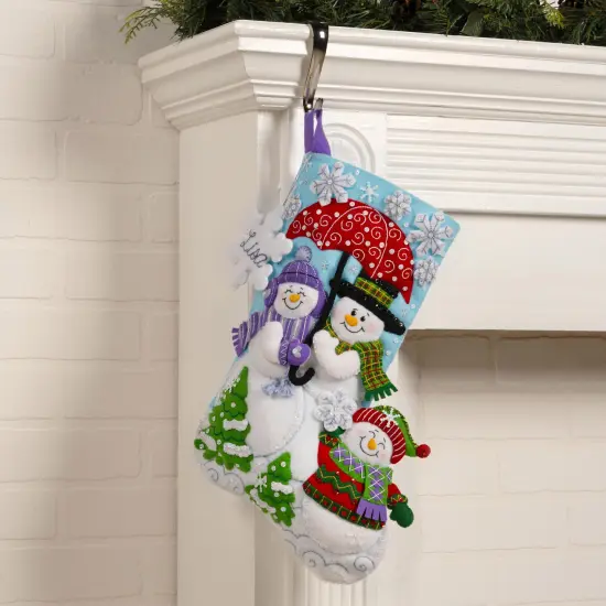 Bucilla Felt Stocking Applique Kit 18" Long-Frosty Family {2}