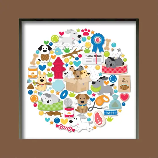 Doodlebug Design Shadow Box Insert Kit-Doggone Cute {2}
