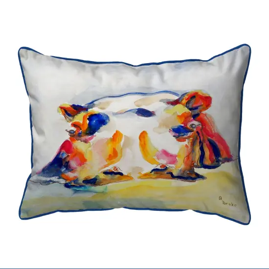 Betsy Drake Hippo Extra Large 20 X 24 Indoor / Outdoor Pillow {1}