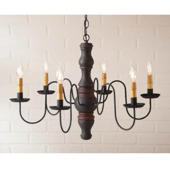 Gettysburg Chandelier in Hartford Black with Red Stripe {3}