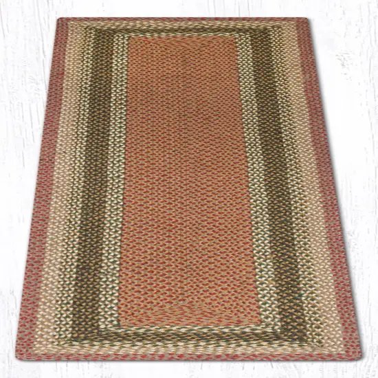 Earth Rugs RC-24 Olive / Burgundy / Gray Rectangle Braided Rug 2 Feet X 6 Feet {1}