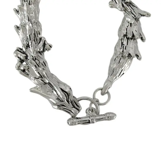 Chrome Plated Dragon Link Toggle Clasp Bracelet {4}