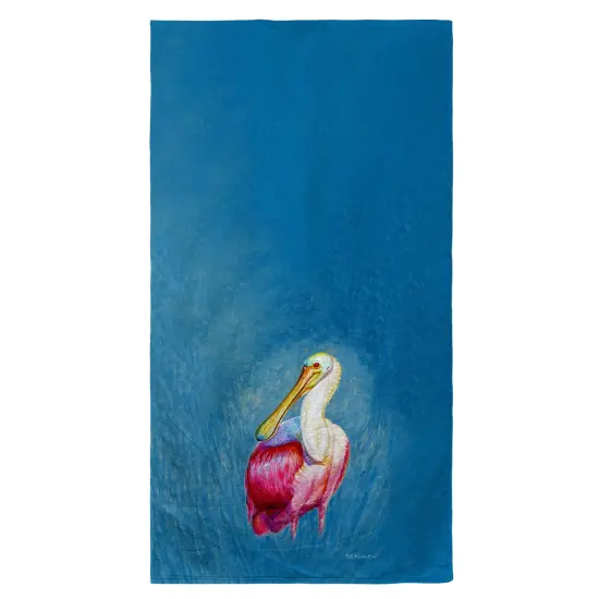 Betsy Drake Spoonbill Portrait Beach Towel Multicolor {1}
