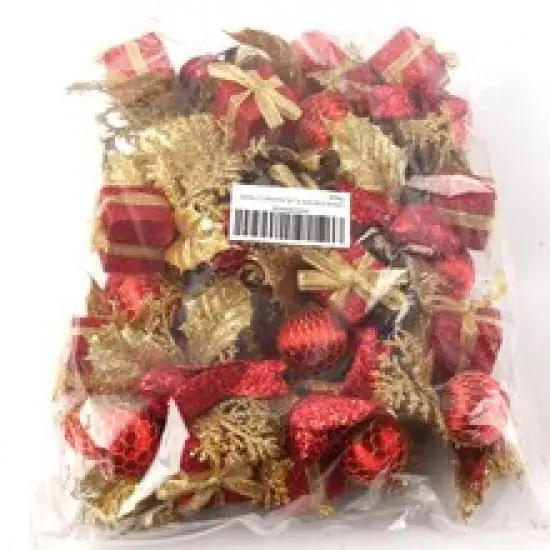 12-Pack Red & Gold Glitter Picks with Vibrant Gift Box, Dove Bird, & Ornament Ball | Festive Holiday Decor | Trees, Wreaths, & Garlands | Christmas Picks | Home & Office Decor - 2024 Christmas Collection, Floral Home by Artificial Flowers {3}