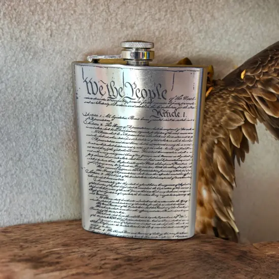 8oz We the People Stainless Steel Flask {6}