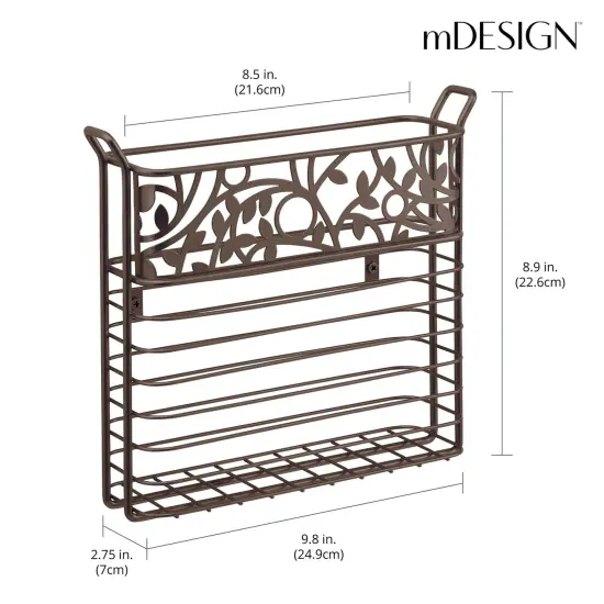 mDesign Metal Wall Mount Magazine, Book Holder, Compact Rack {3}